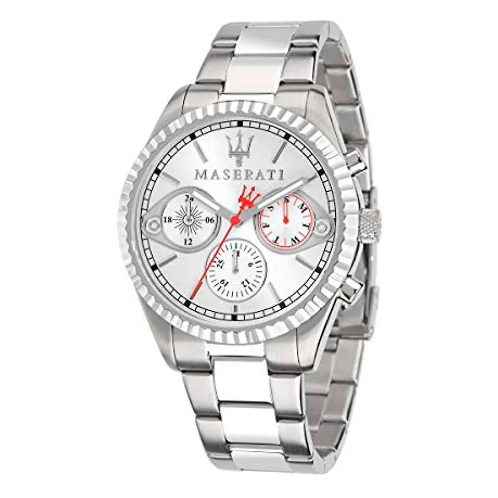 Maserati Competizione Chronograph White Dial Silver Steel Strap Watch For Men - R8853100017 Buy Now By Maserati