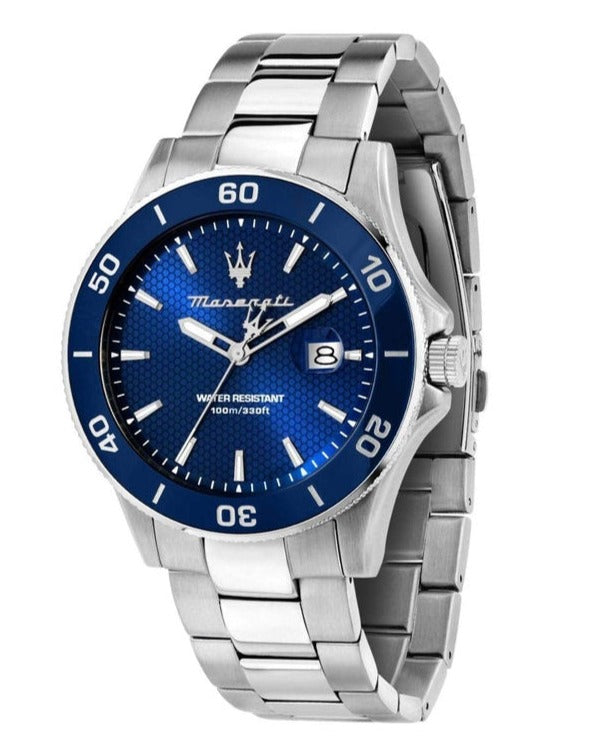Maserati Competizione Quartz Blue Dial Silver Steel Strap Watch For Men - R8853100036 Buy Now By Maserati