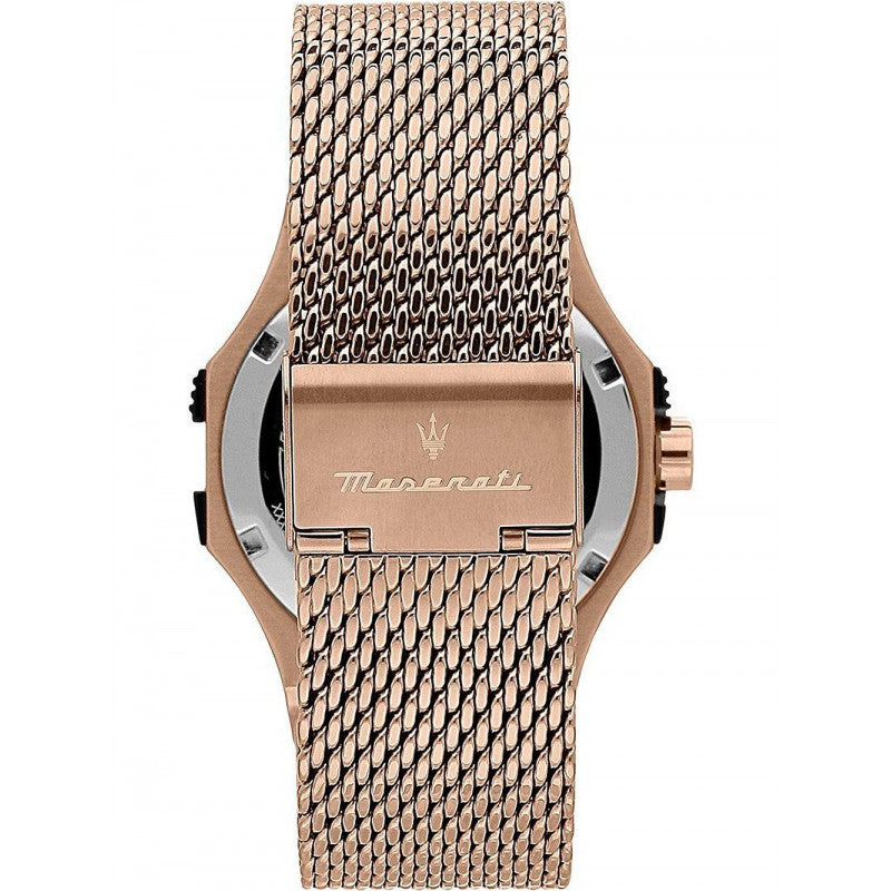 Maserati Potenza Classic Black Dial Rose Gold Mesh Bracelet Watch For Men - R8853108009 Buy Now By Maserati