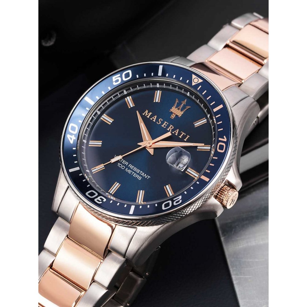 Maserati SFIDA Quartz Blue Dial Stainless Steel 44mm Watch For Men - R8853140003 Buy Now By Maserati