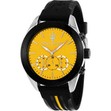 Maserati Traguardo Chronograph Yellow Dial Black Silicone Strap Watch For Men - R8871612045 Buy Now By Maserati