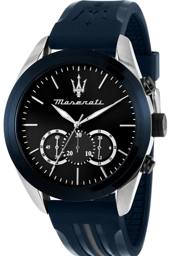 Maserati Traguardo Chronograph Blue Dial Black Silicone Strap Watch For Men - R8871612046 Buy Now By Maserati