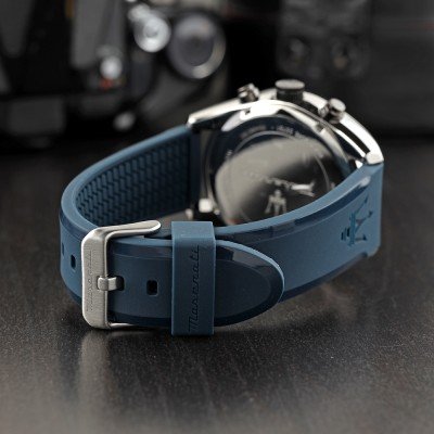 Maserati Traguardo Chronograph Blue Dial Black Silicone Strap Watch For Men - R8871612046 Buy Now By Maserati