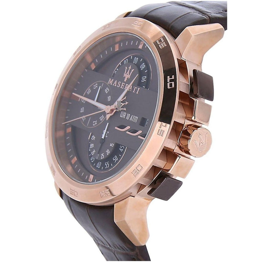 Maserati Ingegno Chronograph Brown Dial Brown Leather Strap Watch For Men - R8871619001 Buy Now By Maserati