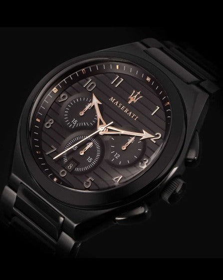 Maserati Triconic Quartz Black Dial Black Steel Strap Watch For Men - R8873639003 Buy Now By Maserati