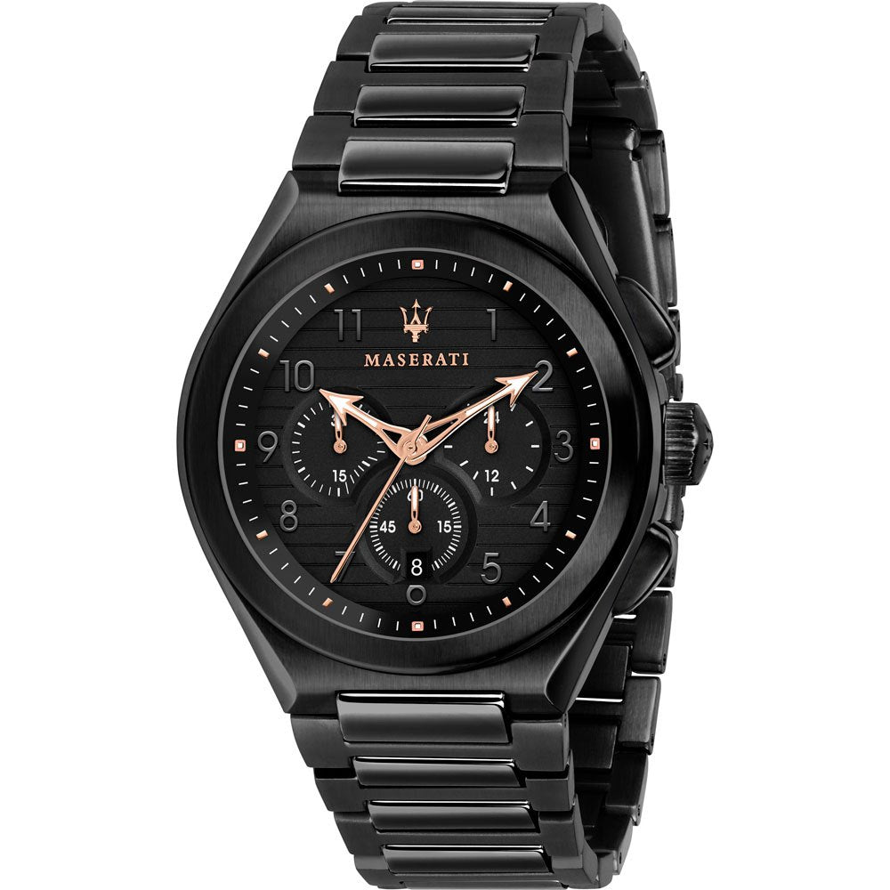 Maserati Triconic Quartz Black Dial Black Steel Strap Watch For Men - R8873639003 Buy Now By Maserati