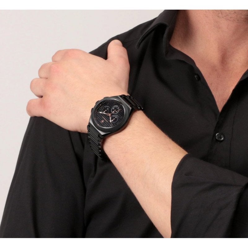 Maserati Triconic Quartz Black Dial Black Steel Strap Watch For Men - R8873639003 Buy Now By Maserati