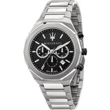 Maserati Stile Chronograph Black Dial Silver Steel Strap Watch For Men - R8873642004 Buy Now By Maserati
