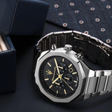 Maserati Stile Chronograph Black Dial Silver Steel Strap Watch For Men - R8873642010 Buy Now By Maserati