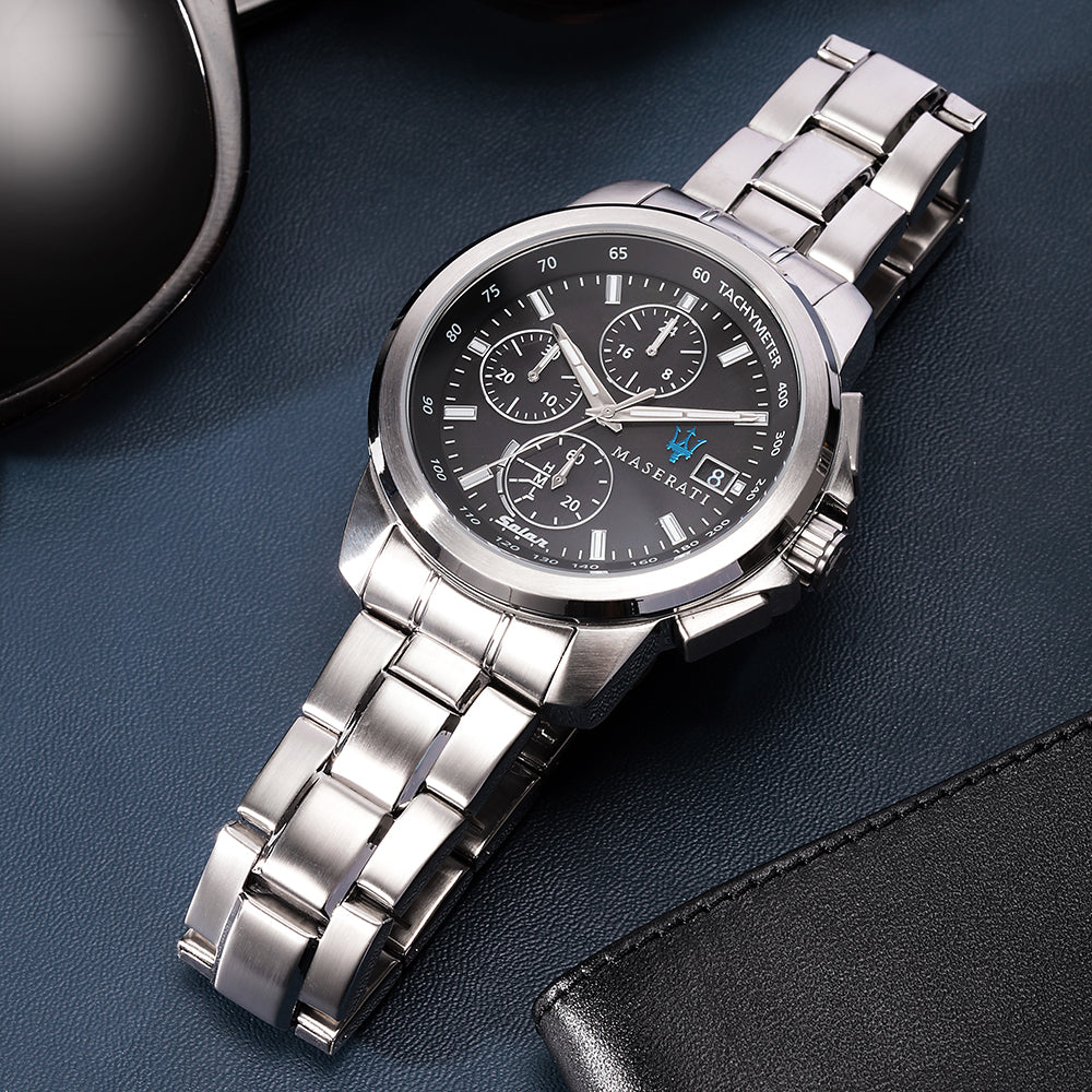 Maserati Successo Solar Edition Black Dial Silver Steel Strap Watch For Men - R8873645003 Buy Now By Maserati