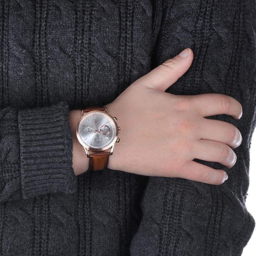 Maserati Ricordo Chronograph Silver Dial Brown Leather Strap Watch For Men - R8871633002 Buy Now By Maserati