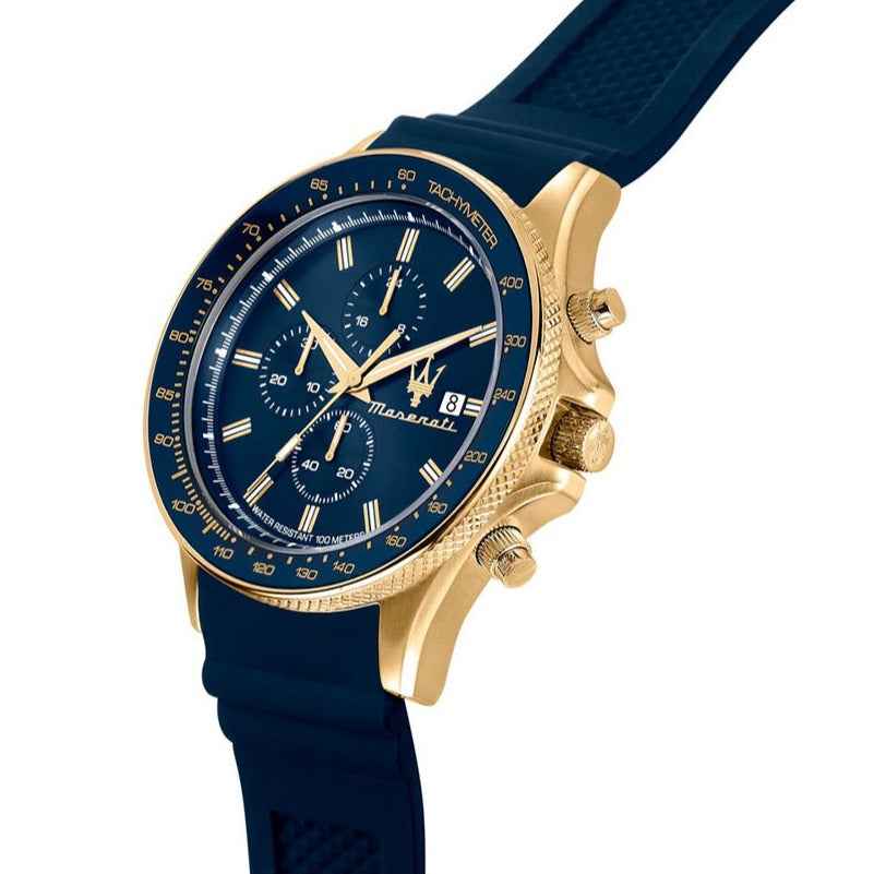 Maserati SFIDA Chronograph Blue Dial Blue Rubber Strap Watch For Men - R8871640004 Buy Now By Maserati