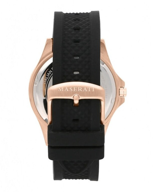 Maserati SFIDA Automatic Black Dial Black Rubber Strap Watch For Men - R8821140001 Buy Now By Maserati