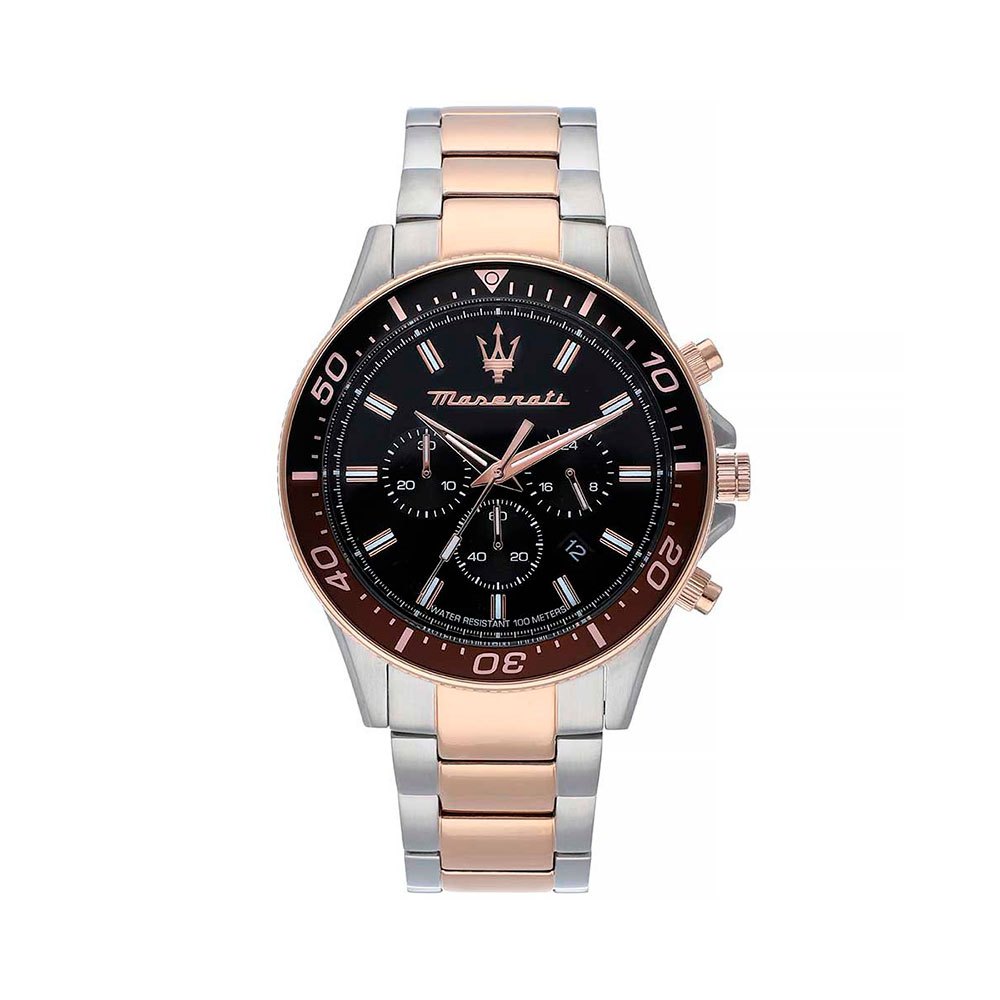 Maserati SFIDA Chronograph Black Dial Two Tone Steel Strap Watch For Men - R8873640009 Buy Now By Maserati