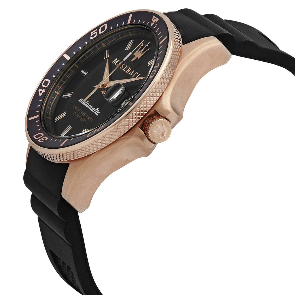 Maserati SFIDA Automatic Black Dial Black Rubber Strap Watch For Men - R8821140001 Buy Now By Maserati