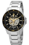 Maserati SFIDA Automatic Black Dial Silver Steel Strap Watch For Men - R8823140002