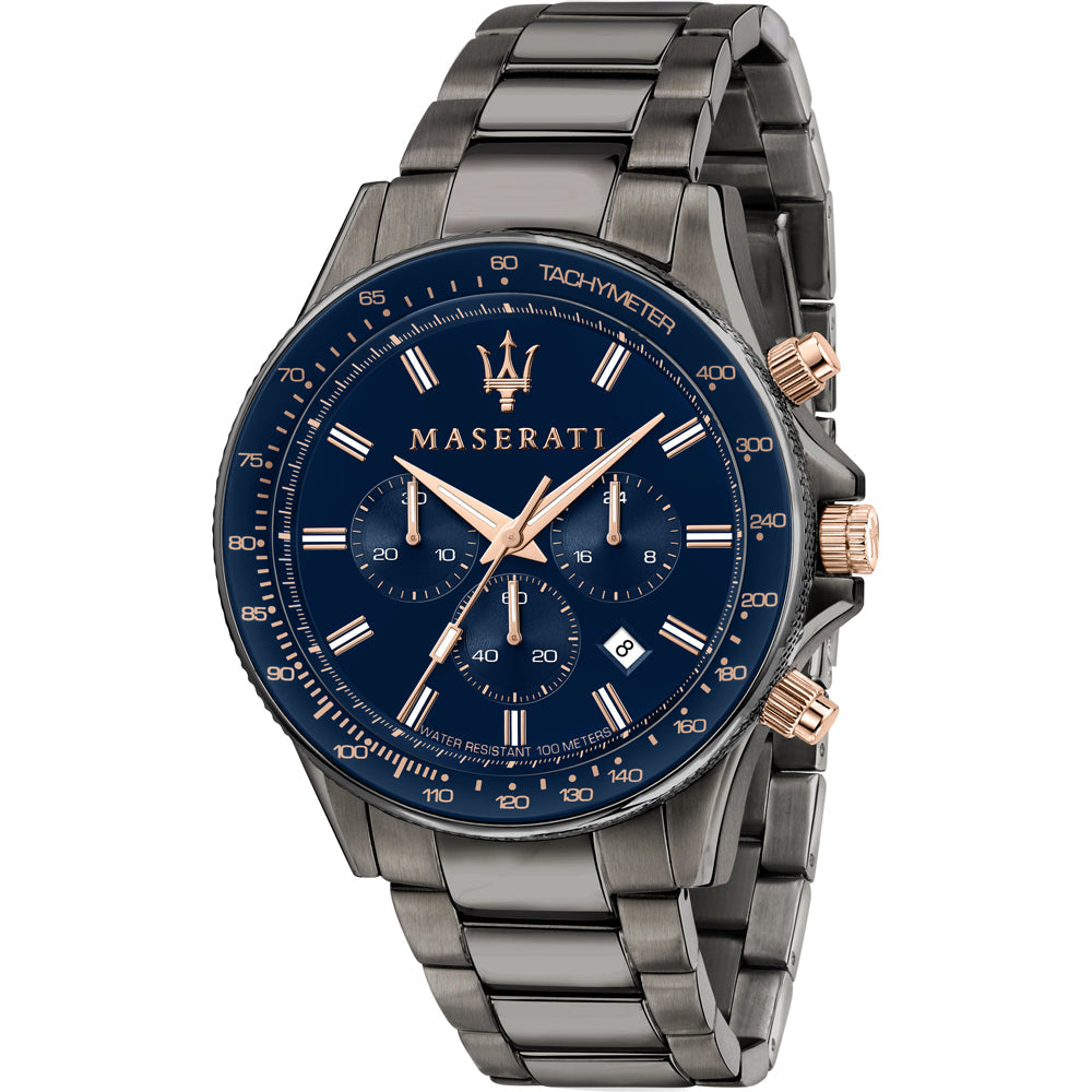 Maserati SFIDA Chronograph Blue Dial Grey Steel Strap Watch For Men - R8873640001 Buy Now By Maserati