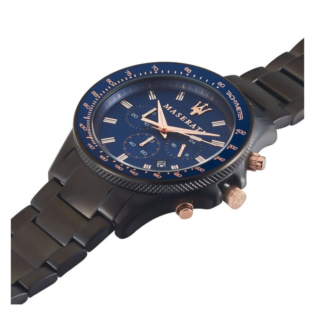 Maserati SFIDA Chronograph Blue Dial Grey Steel Strap Watch For Men - R8873640001 Buy Now By Maserati
