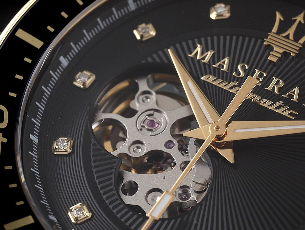 Maserati SFIDA Black Dial Yellow Gold Toned Stainless Steel Watch For Men - R8823140003 Buy Now By Maserati