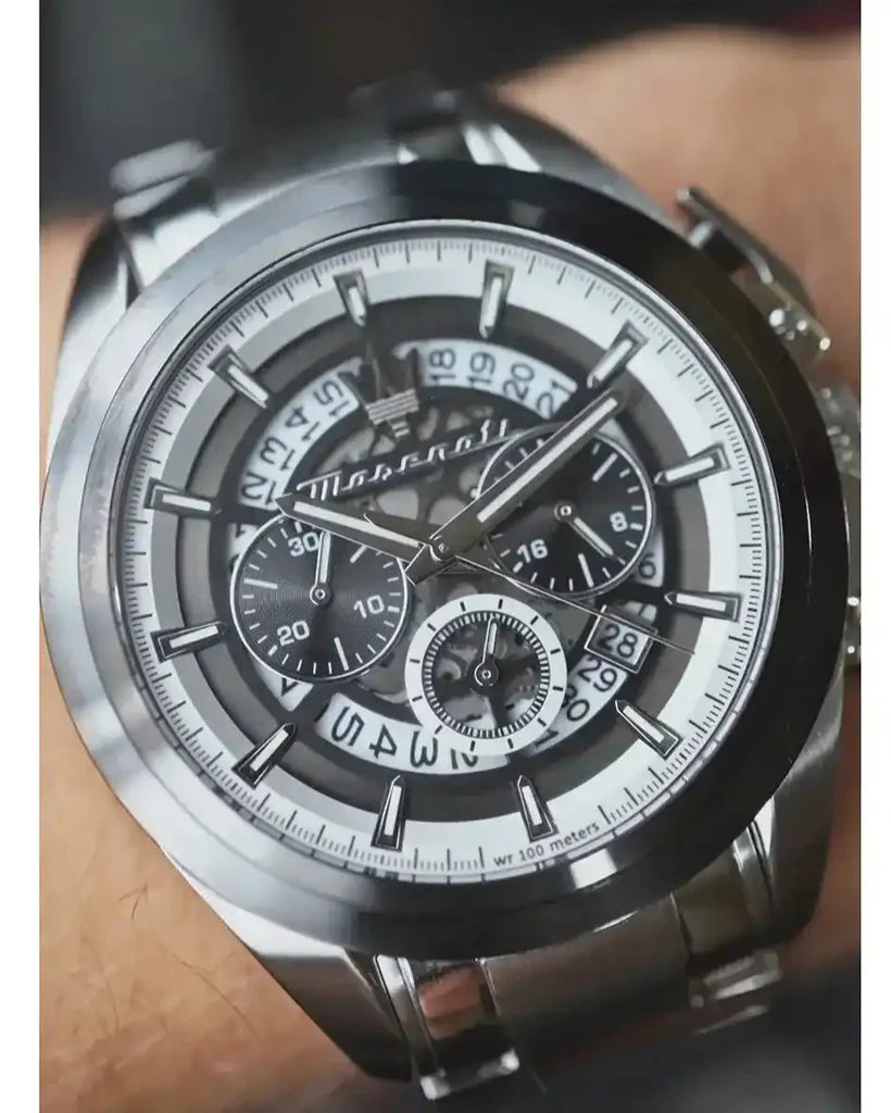 Maserati Traguardo Chronograph Black Dial Silver Steel Strap Watch For Men - R8873612059 Buy Now By Maserati