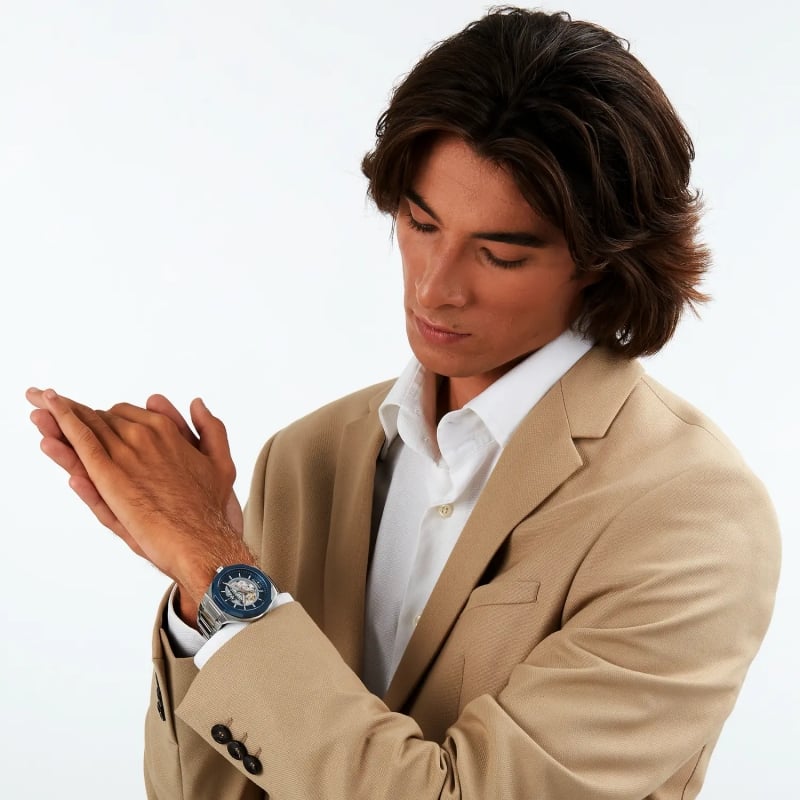 Maserati Stile Automatic Skeleton Silver Dial Silver Steel Strap Watch For Men - R8823142004 Buy Now By Maserati