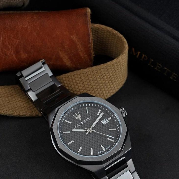 Maserati Stile Quartz Black Dial Black Steel Strap Watch For Men - R8853142001 Buy Now By Maserati