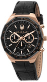 Maserati Stile Black Matte Dial Black Leather Strap Watch For Men - R8871642001 Buy Now By Maserati