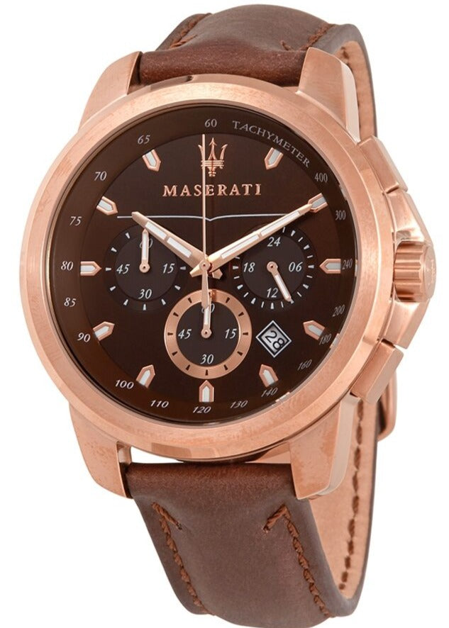 Maserati Successo Brown Dial Brown Leather Strap Watch For Men - R8871621004 Buy Now By Maserati