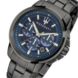 Maserati Successo Chronograph Blue Dial Black Steel Strap Watch For Men - R8873621005 Buy Now By Maserati
