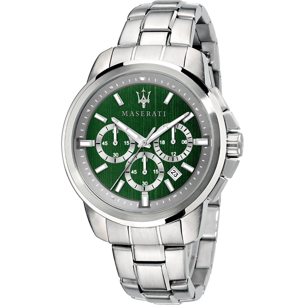 Maserati Successo Chronograph Green Dial Silver Steel Strap Watch For Men - R8873621017 Buy Now By Maserati