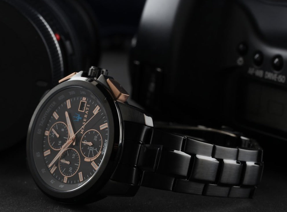 Maserati Successo Solar Black Dial Grey Steel Strap Watch For Men - R8873645001 Buy Now By Maserati