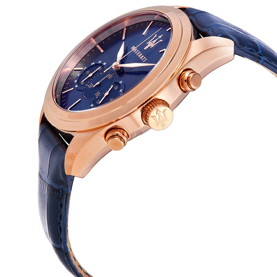 Maserati Traguardo Chronograph Blue Dial Blue Leather Strap Watch for Men - R8871612015 Buy Now By Maserati