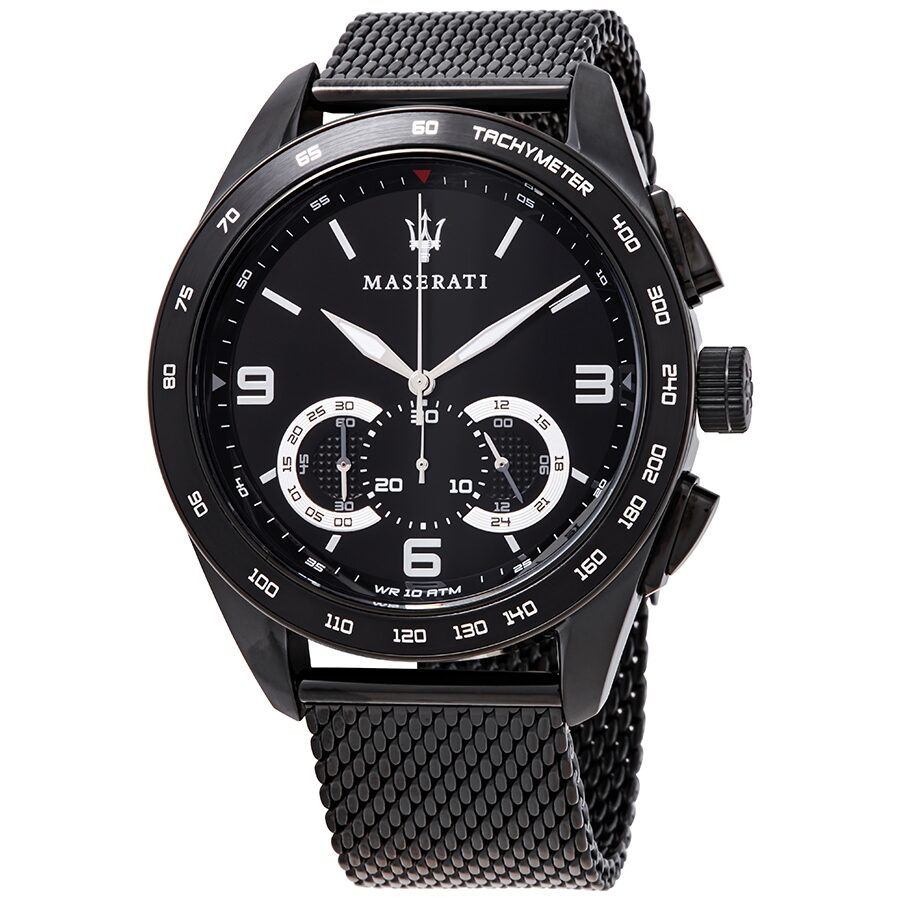 Maserati Traguardo Chronograph Black Dial Black Mesh Bracelet Watch For Men - R8873612031 Buy Now By Maserati