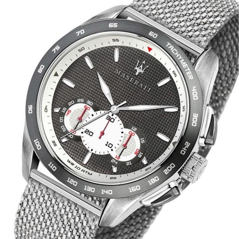 Maserati Traguardo Chronograph Black Dial Silver Mesh Bracelet Watch For Men - R8873612008 Buy Now By Maserati