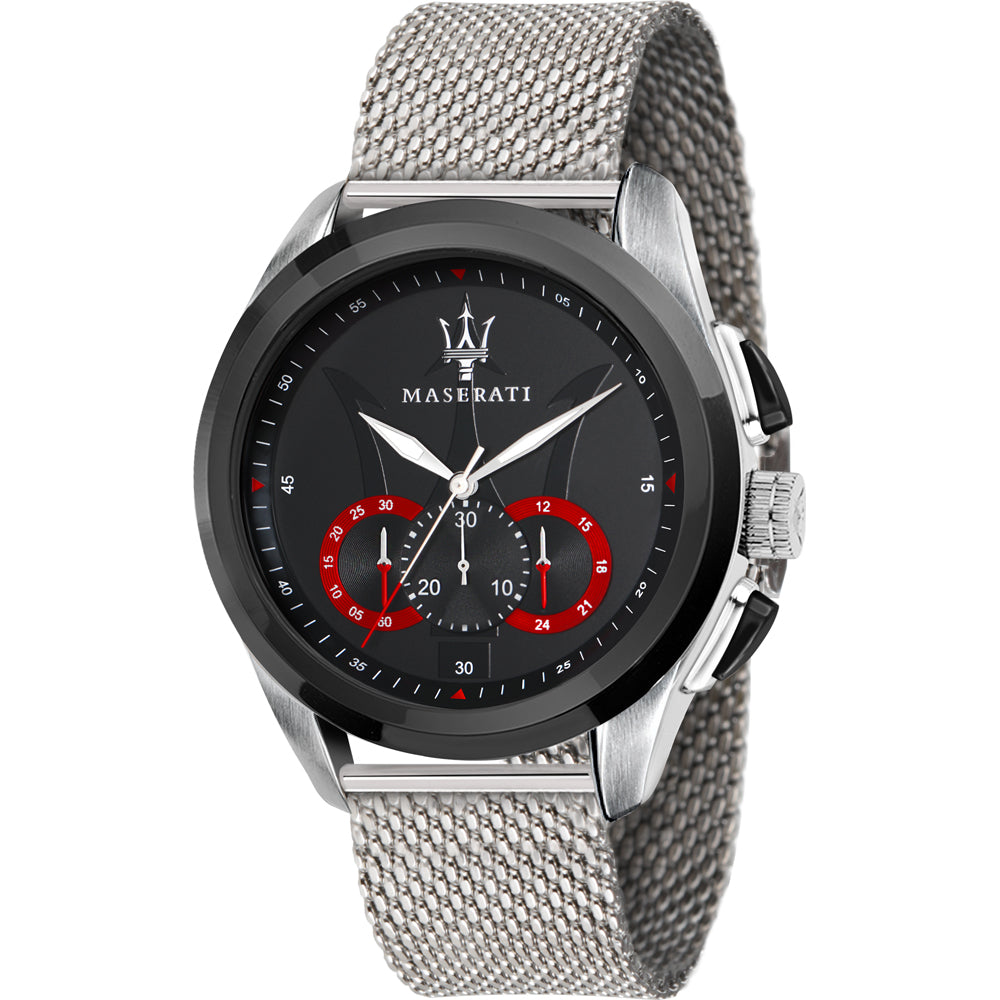 Maserati Traguardo Black Dial Silver Mesh Bracelet Watch For Men - R8873612005 Buy Now By Maserati