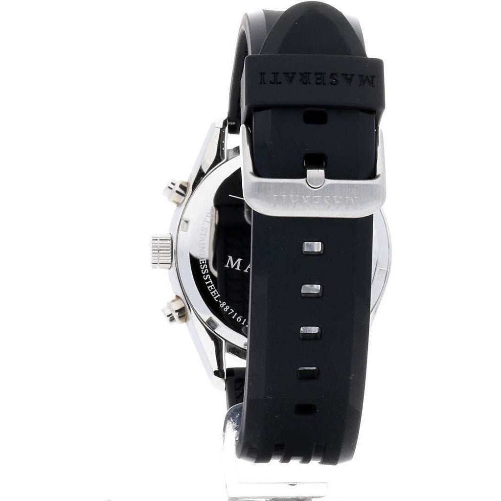 Maserati Traguardo Chronograph Silver Dial Black Rubber Strap Watch for Men - R8871612012 Buy Now By Maserati