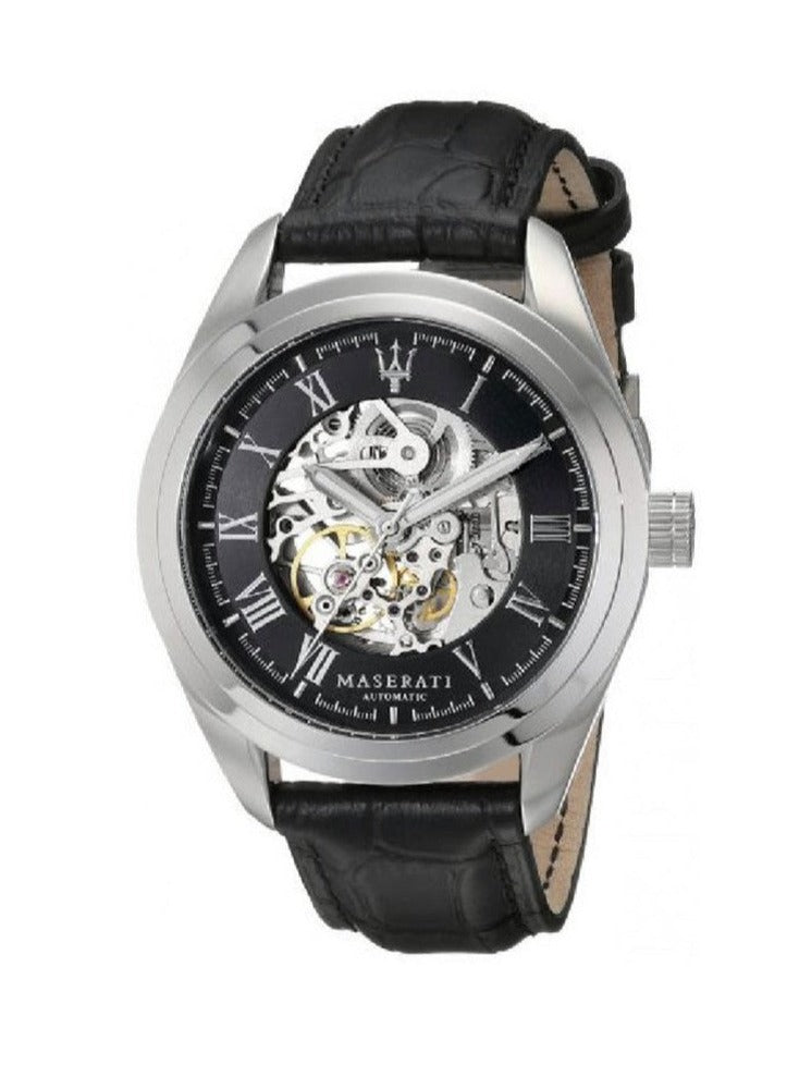 Maserati Traguardo Automatic Black Dial Black Leather Strap Watch For Men - R8871612001 Buy Now By Maserati
