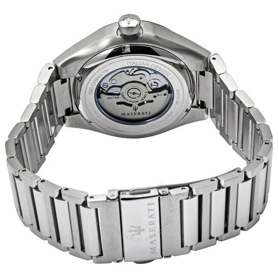 Maserati Triconic Automatic Skeleton Grey Dial Silver Steel Strap Watch For Men - R8823139002 Buy Now By Maserati