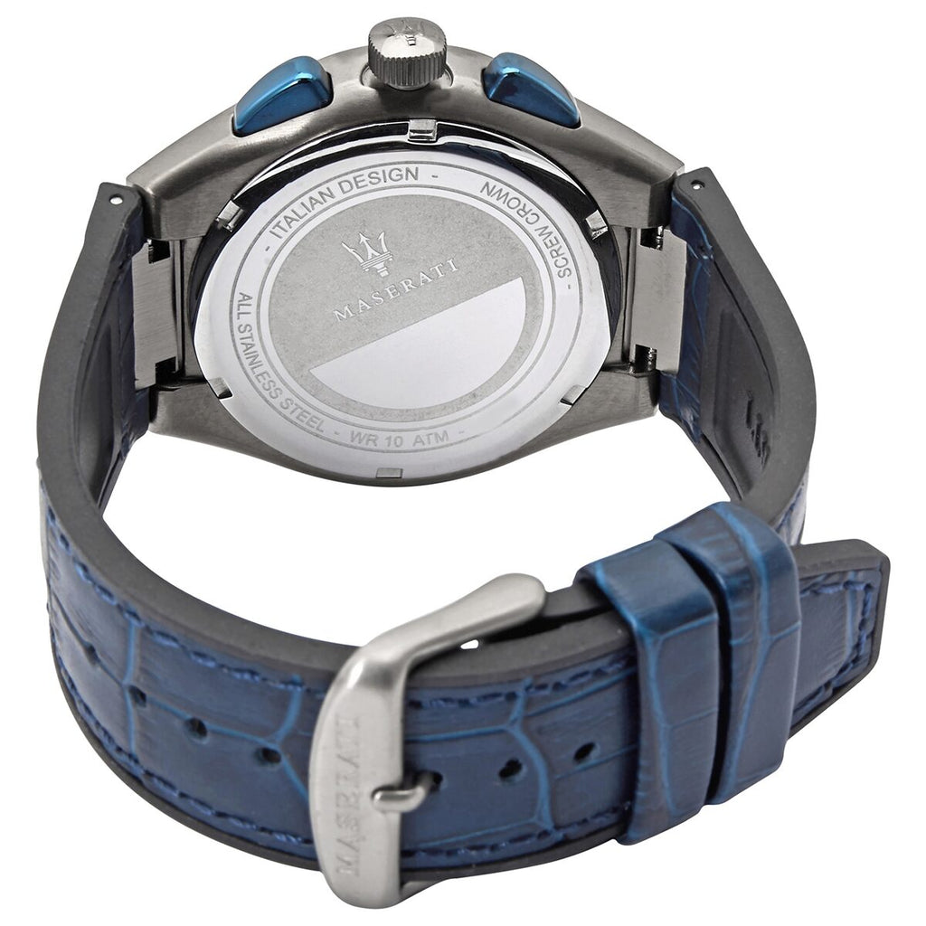 Maserati Triconic Chronograph White Dial Blue Leather Strap Watch For Men - R8871639001 Buy Now By Maserati