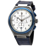 Maserati Triconic Chronograph White Dial Blue Leather Strap Watch For Men - R8871639001 Buy Now By Maserati