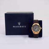 Maserati Triconic Chronograph Grey Dial Brown Leather Strap Watch For Men - R8871639003 Buy Now By Maserati