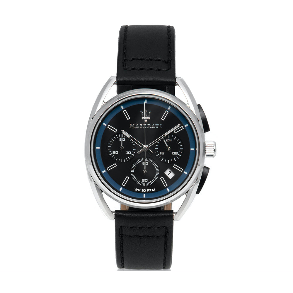 Maserati Trimarano Chronograph Black Dial Black Leather Strap Watch For Men - R8871632001 Buy Now By Maserati
