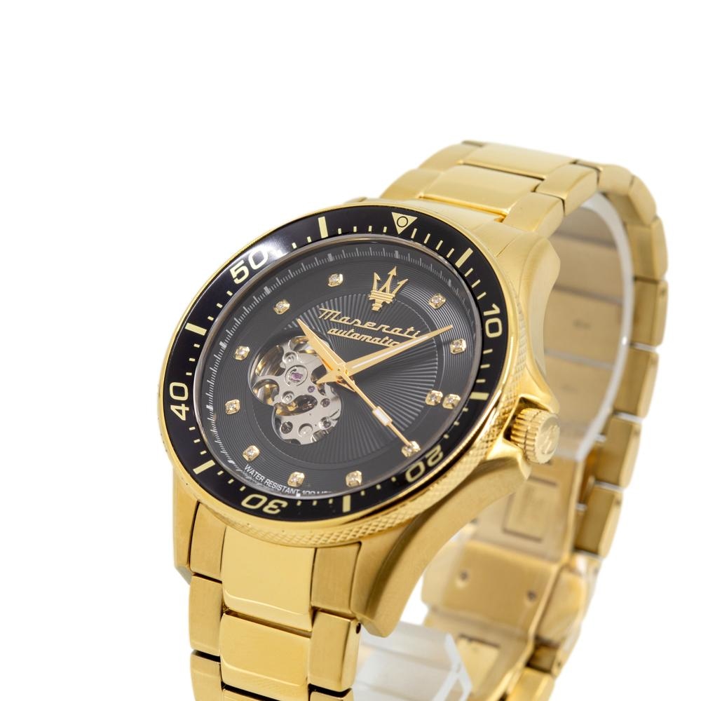 Maserati SFIDA Black Dial Yellow Gold Toned Watch For Men - R8823140003 Buy Now By Maserati