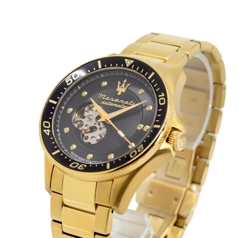Maserati SFIDA Black Dial Yellow Gold Toned Stainless Steel Watch For Men - R8823140003 Buy Now By Maserati