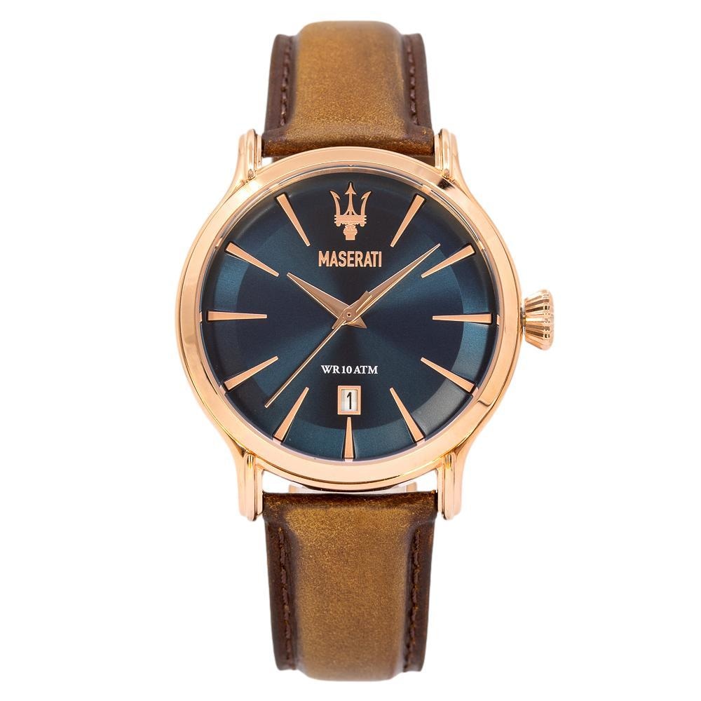 Maserati Epoca Blue Dial Brown Leather Strap Watch For Men - R8851118001 Buy Now By Maserati