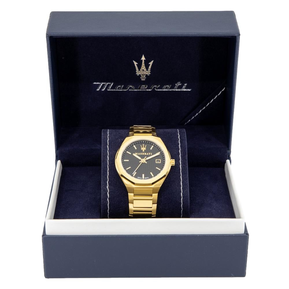 Maserati Stile Black Dial Gold Steel Strap Watch For Men - R8853142004 Buy Now By Maserati