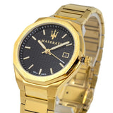 Maserati Stile Black Dial Gold Steel Strap Watch For Men - R8853142004 Buy Now By Maserati