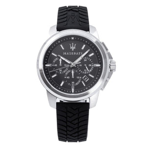 Maserati Successo Chronoraph Black Dial Black Silicon Strap Watch For Men - R8871621014 Buy Now By Maserati