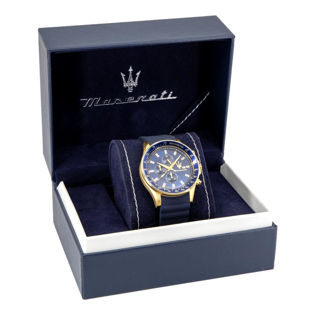 Maserati SFIDA Chronograph Blue Dial Blue Rubber Strap Watch For Men - R8871640004 Buy Now By Maserati