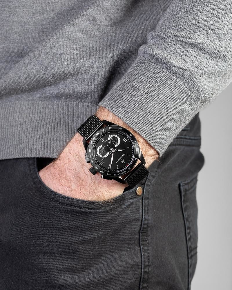Maserati Traguardo Chronograph Black Dial Black Mesh Bracelet Watch For Men - R8873612031 Buy Now By Maserati